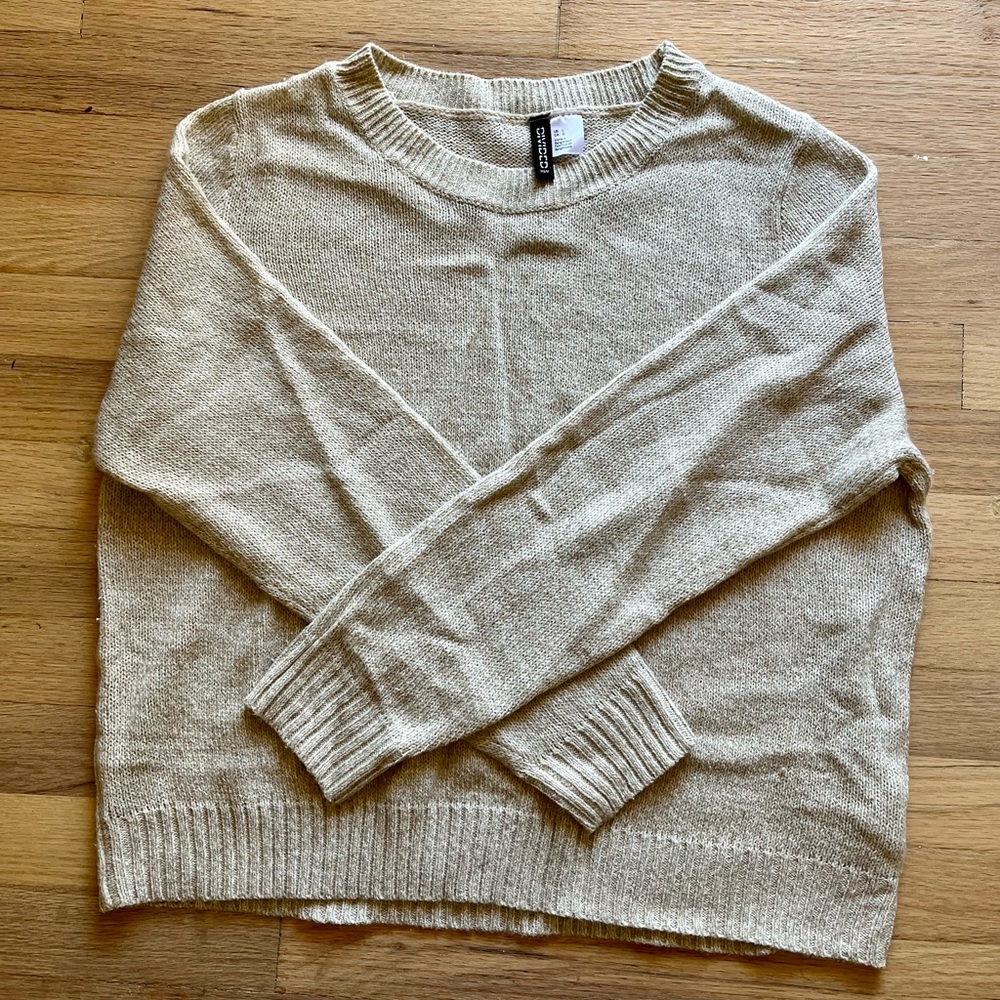 Cream Crewneck Sweater | H&M | Size Large